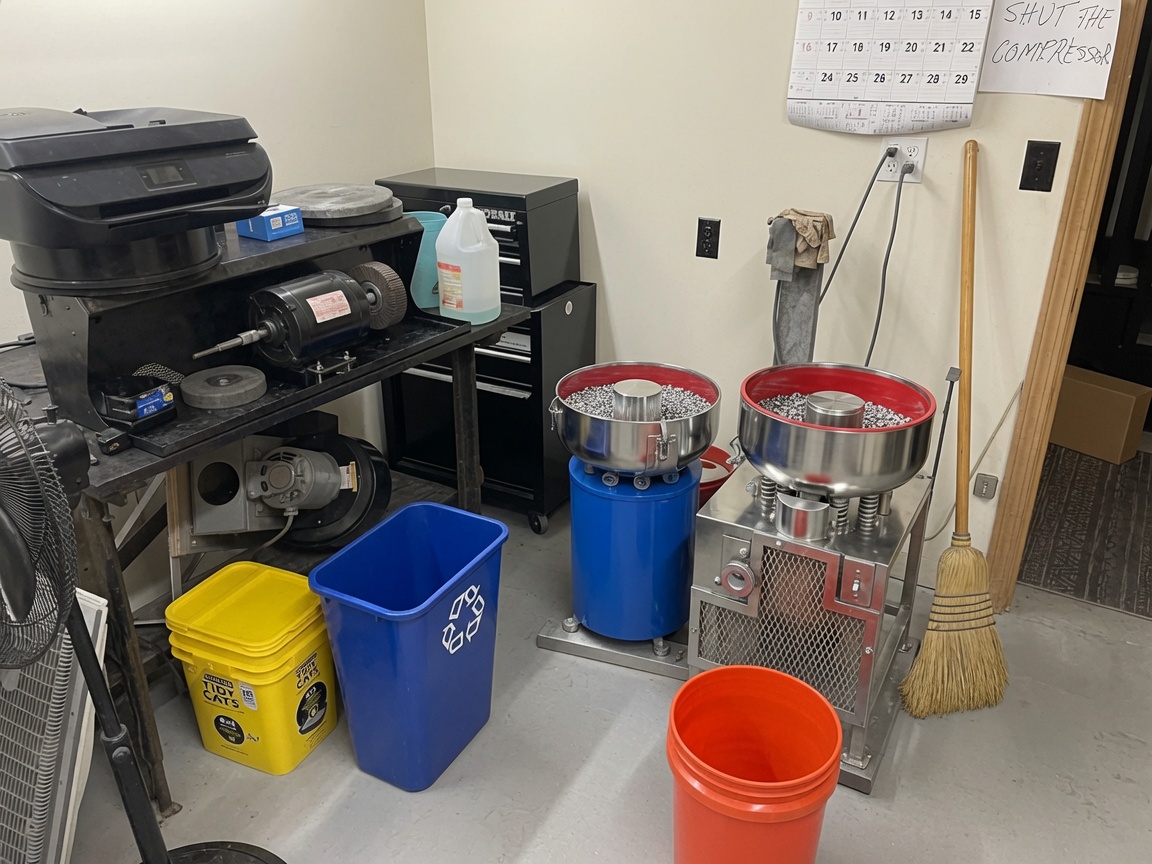 Pewter casting shop workspace