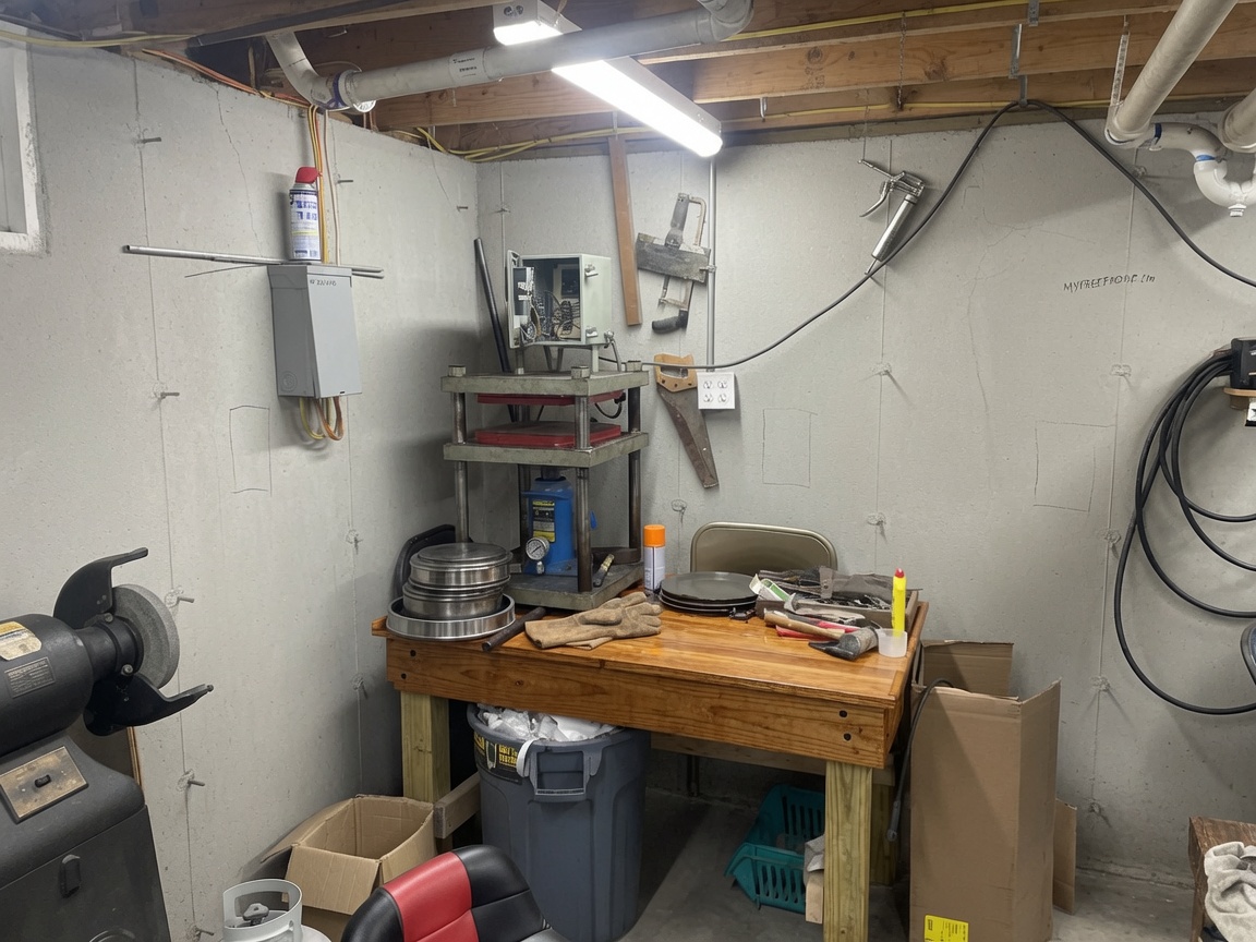 Metalworking shop with pewter tools
